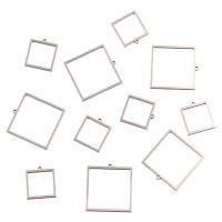 Stainless Steel Pendants, 304 Stainless Steel,  Square, DIY & different size for choice & hollow, more colors for choice, Approx 100PCs/Bag, Sold By Bag