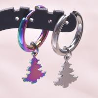هوج قطره حلق, 304 الفولاذ المقاوم للصدأ, شجرة الميلاد, مجوهرات الموضة & للمرأة, المزيد من الألوان للاختيار, 13x10mm, تباع بواسطة زوج