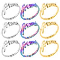 Stainless Steel Finger Ring, 304 Stainless Steel, Vacuum Ion Plating, Adjustable & fashion jewelry & Unisex, more colors for choice, US Ring Size:8, Sold By PC