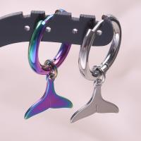 Huggie Hoop Drop Earring 304 Stainless Steel Mermaid tail Vacuum Ion Plating fashion jewelry & for woman Sold By Pair
