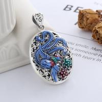 925 Sterling Silver Pendant, 990 Sterling Silver, Antique finish, DIY & epoxy gel, nickel, lead & cadmium free, 32x46mm, Sold By PC