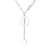 925 Sterling Silver Necklaces, with 1.97inch extender chain, Alphabet Letter, Antique finish, fashion jewelry & different styles for choice & for woman, nickel, lead & cadmium free, Length:Approx 17.71 Inch, Sold By PC