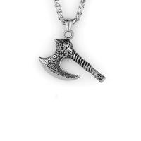 Titanstahl Halskette, Axt, poliert, Modeschmuck & verschiedene Stile für Wahl & für den Menschen, 46x34mm, Länge:60 cm, verkauft von PC