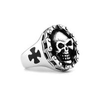 Titanium Steel Finger Ring Skull polished fashion jewelry & for man Sold By PC