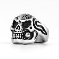 Titantium Steel fingerring, Titanium Stål, Skull, poleret, mode smykker & forskellig størrelse for valg & for mennesket, Solgt af PC