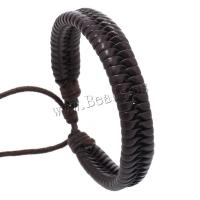 Bracelets cordon PU, cuir PU, avec corde de cire, fait à la main, Vintage & réglable & pour homme, plus de couleurs à choisir, Longueur:Environ 18-23 cm, Vendu par PC