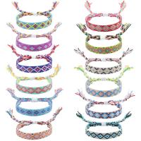 Chain Woven Bracelets, Cotton Fabric, handmade, folk style & Unisex & adjustable, more colors for choice, Length:Approx 14-27 cm, Sold By PC