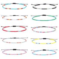 Mode smykker fodlænke, Glas Seed Beads, med Terylene Cord, håndlavet, Unisex & justerbar, flere farver til valg, Længde Ca. 20-35 cm, Solgt af PC