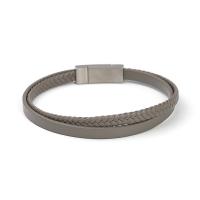 PU Leather Cord Bracelets with 304 Stainless Steel Vacuum Ion Plating vintage & for man Sold By PC