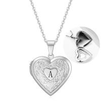 Fashion Locket Necklace Titanium Steel Heart silver color plated fashion jewelry & DIY & for woman Length Approx 50 cm Sold By PC