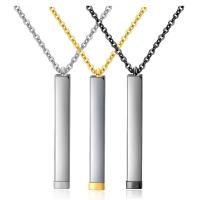 Titanstahl Halskette, mit Verlängerungskettchen von 5CM, plattiert, Modeschmuck & unisex & abklappbar, keine, 7x43mm, Länge:ca. 50 cm, verkauft von PC