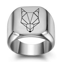 Titantium Steel Finger Ring, Titanium Steel, galvanizált, divat ékszerek & az ember, több színt a választás, 17x21mm, Által értékesített PC