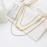 Edelstahl Schmuck Halskette, 304 Edelstahl, plattiert, drei Schichten & Modeschmuck & für Frau, goldfarben, frei von Nickel, Blei & Kadmium, verkauft von PC