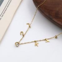 Stainless Steel Jewelry Necklace, 304 Stainless Steel, with 5CM extender chain, Alphabet Letter, plated, fashion jewelry & for woman, gold, nickel, lead & cadmium free, Length:Approx 40 cm, Sold By PC