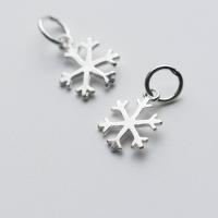 925 Sterling Silver Pendant, Snowflake, plated, DIY, silver color, 11x9x0.80mm, Sold By PC
