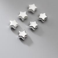 925 Sterling Silver Beads, Star, plated, DIY, more colors for choice, Hole:Approx 2mm, Sold By PC