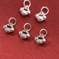 925 Sterling Silver Pendant, Longevity Lock, Antique finish, DIY, more colors for choice, 8.50x8x3.70mm, Sold By PC