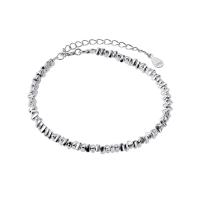 Pulseiras de prata, 925 prata esterlina, with 5CM extender chain, banhado, para mulher, prateado, comprimento Aprox 20.5 cm, vendido por PC