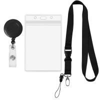 PVC Plastic Lanyard Card Holder with Polyester waterproof Sold By PC
