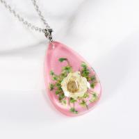 Resin Necklace, with 304 Stainless Steel, Unisex, more colors for choice, 45cm, Approx 12PCs/Lot, Sold By Lot