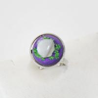 Resin Finger Ring with Shell & Iron for woman & epoxy gel Approx Sold By Lot