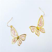 Resin Earring with Brass fashion jewelry & for woman 33u00d735u00d71mm Approx Sold By Lot