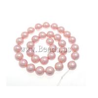 South Sea Shell Beads, Round, pink, 12mm, Hole:Approx 0.5mm, 33PCs/Strand, Sold Per 16 Inch Strand