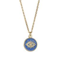 304 Stainless Steel Necklace, with 2.36inch extender chain, 14K gold plated, different styles for choice & for woman & enamel & with rhinestone, Length:Approx 16.5 Inch, Sold By PC