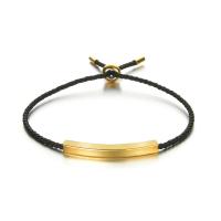 Acier inoxydable 304 bracelet, avec cordon de polyester, bijoux de mode & unisexe, plus de couleurs à choisir, Longueur:Environ 10.2 pouce, Vendu par PC