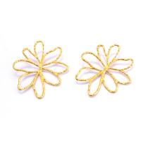 Zinc Alloy Stud Earring Flower plated fashion jewelry & for woman & hollow Sold By Pair