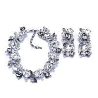 Zinc Alloy Jewelry Set with Glass Rhinestone plated fashion jewelry & for woman Sold By PC