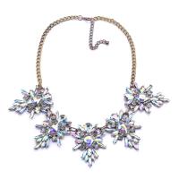 Tibetan Style Necklace, with 3.15inch extender chain, Geometrical Pattern, plated, fashion jewelry & for woman & with rhinestone, more colors for choice, Length:Approx 18.5 Inch, Sold By PC