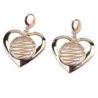 Tibetan Style Drop Earring, Heart, plated, fashion jewelry & for woman & hollow, more colors for choice, 55x72mm, Sold By Pair