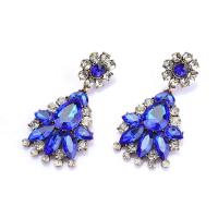 Zinc Alloy Drop Earring Geometrical Pattern plated for woman & with rhinestone Sold By Pair