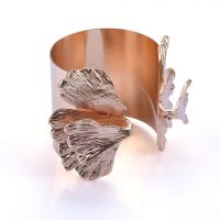 Zinc Alloy Cuff Bangle Flower plated fashion jewelry & for woman 60mm Inner Approx 67mm Sold By PC