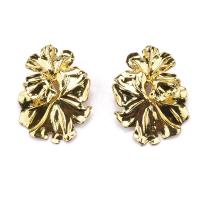 Tibetan Style Stud Earring, Flower, plated, fashion jewelry & for woman, more colors for choice, 45x58mm, Sold By Pair