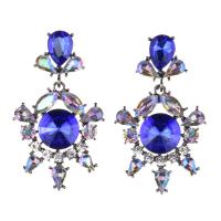 Zinc Alloy Drop Earring plated fashion jewelry & for woman & with rhinestone Sold By Pair