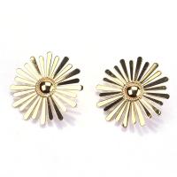 Zinc Alloy Stud Earring, Flower, forgyldt, mode smykker & for kvinde, flere farver til valg, 55mm, Solgt af par