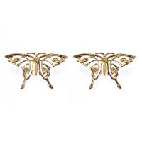 Tibetan Style Stud Earring, Butterfly, plated, fashion jewelry & for woman & hollow, more colors for choice, 67x38mm, Sold By Pair