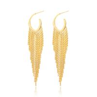 Mode-Fringe-Ohrringe, Messing, 18K vergoldet, Modeschmuck & für Frau, keine, frei von Nickel, Blei & Kadmium, 75x20mm, verkauft von Paar