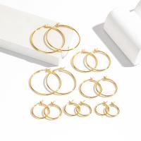 Brass Hoop Earring, 18K gold plated, fashion jewelry & different size for choice & for woman, more colors for choice, nickel, lead & cadmium free, Sold By Pair