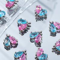 3D Nail Art Decoration Zinc Alloy Heart DIY & with rhinestone Sold By Bag