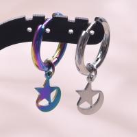 Huggie Hoop Drop Ohrringe, 304 Edelstahl, Mond und Sterne, Modeschmuck & für Frau, keine, 13x10mm, verkauft von Paar