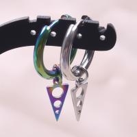 Huggie Hoop Drop Ohrringe, 304 Edelstahl, Dreieck, Modeschmuck & für Frau & hohl, keine, 13x6mm, verkauft von Paar