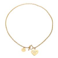Titanium Steel Necklace, Heart, Vacuum Ion Plating, fashion jewelry & for woman, golden, nickel, lead & cadmium free, 25x21mm,14mm,15mm, Length:Approx 55 cm, Sold By PC