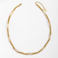 Titanstahl Halskette, mit Verlängerungskettchen von 6cm, Modeschmuck & unisex, goldfarben, frei von Nickel, Blei & Kadmium, Länge:ca. 46.5 cm, verkauft von PC