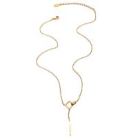 Titanstahl Halskette, mit Verlängerungskettchen von 6cm, Modeschmuck & für Frau & hohl, goldfarben, frei von Nickel, Blei & Kadmium, Länge:ca. 39 cm, verkauft von PC