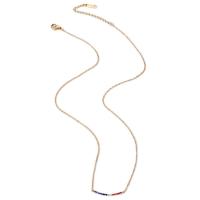 Titanium Steel Necklace, with Cubic Zirconia, with 6cm extender chain, Vacuum Ion Plating, fashion jewelry & for woman, multi-colored, nickel, lead & cadmium free, 25mm, Length:Approx 44 cm, Sold By PC