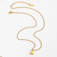 Titanstahl Halskette, mit Verlängerungskettchen von 6cm, Herz, Modeschmuck & für Frau, goldfarben, frei von Nickel, Blei & Kadmium, 11x8mm, Länge:ca. 41 cm, verkauft von PC