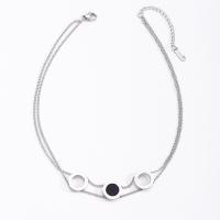 Multi Layer Necklace Titanium Steel with 5.5cm extender chain Round Double Layer & fashion jewelry & for woman & hollow mixed colors nickel lead & cadmium free 12mm Length Approx 32 cm Sold By PC